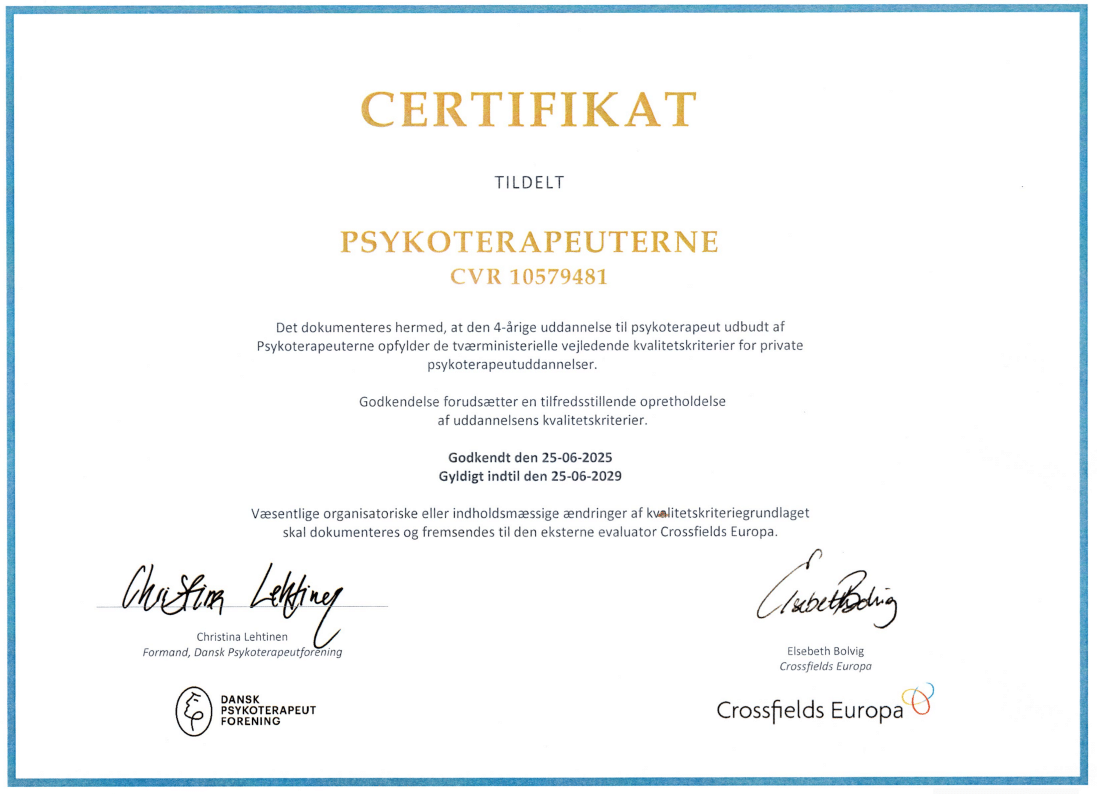 Crossfield Europa Certificering